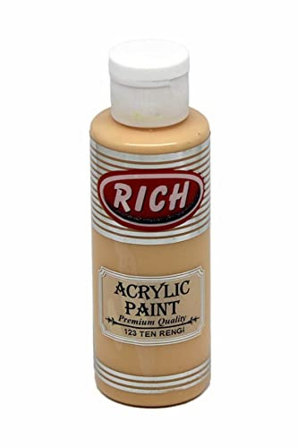 Rich Master Acrylfarbe 120 ml, Hochwertige, Geruchslose, Wasserbasierte Acrylfarbe mit Hoher Deckkraft, Schnell Trocknend und Ideal für Künstler, Hobbyprojekte und Dekorationen, Hautfarbe