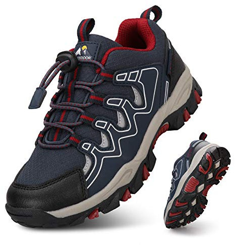UOVO Turnschuhe Jungen Wanderschuhe Sneakers Kinder Trekking Schuhe Outdoor Sportschuhe Laufschuhe Blau 35