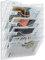 EasyPAG Zeitschriften-Wandhalterung mit 5 Fächern, A4, Drahtgeflecht, Brieforganizer, Zeitschriftenhalter, Weiß