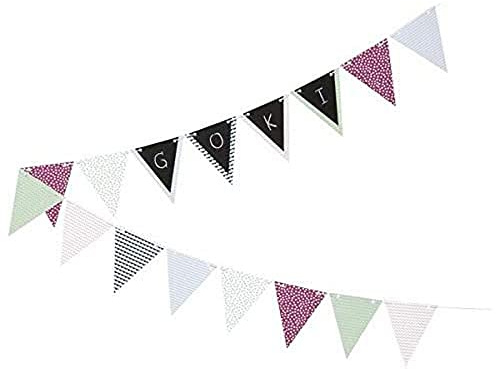 Goki - Wimpelkette zur Selbstbeschriftung Nicht Artikel für Geburtstag, Mehrfarbig (60711)