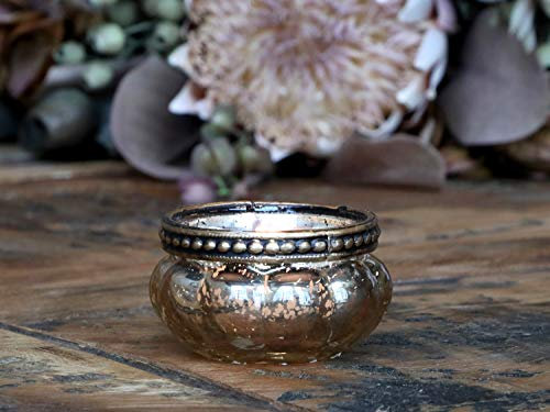 Chic Antique 3er Set Teelichthalter Windlicht Champagner Deko Landhaus Nostalgie Shabby Vintage