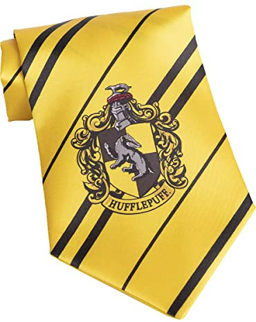 Funidelia | Harry Potter Hufflepuff Krawatte 100% OFFIZIELLE für Herren und Damen Hogwarts, Zauberer, Film und Serien - Farben: Gelb, Zubehör für Kostüm - Lustige Kostüme für Deine Partys