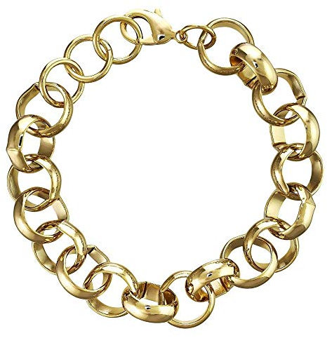 16mm XXL Gold Belcher Bracelet, Premium and Luxury Finish 18K Real Gold Plated Jewellery, Chunky, and Heavy Bracelet with Huge Links for Men, Women, and Teens (Length: 9 Inches)