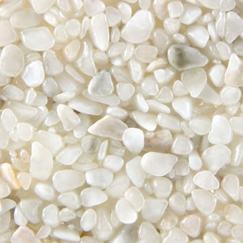 Terralith Steinteppich Marmor Komplett-Set für 1qm - Körnung: mittel - 4-6mm mit Epoxidharz Bindemittel - für Innen in weiß (bianco)