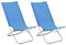 vidaXL 2x Strandstuhl Klappbar Klappstuhl Campingstuhl Faltstuhl Gartenstuhl Strandliege Liegestuhl Strandstühle Outdoor Blau Stoff