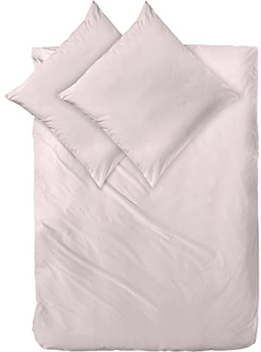 Decoper ® Mako-Satin Bettwäsche aus 100% Baumwolle | Atmungsaktiv & kuschelig weich | Farbe Puder Rosa Hell | 3 teilig - 200 x 200 cm + (2X) 80 x 80 cm