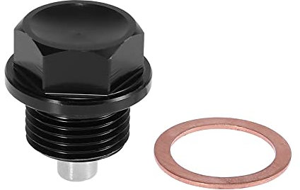 X AUTOHAUX Ölablassschraube mit Dichtring Magnet M18x1,5 Ölwanne Aluminiumlegierung Ablassschraube Schwarz