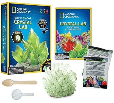 Bandai - National Geographic - Kit de Cristal à Faire Pousser - Cristal Vert - Jeu Scientifique et éducatif - STEM - JM80557M