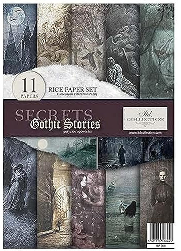 ITD Collection - Decoupage Papier A4 - Decopatch Papier 29,7 x 21 cm - Scrapbooking - Dekorpapier für DIY Alben Bullet Journals (Secrets Gothic Stories, RP008)