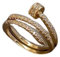 CXWK Bijoux Fantaisie Exquis 14K véritable plaqué Or Zircon Bague Femmes élégantes Ouverture Cadeau de Mariage réglable