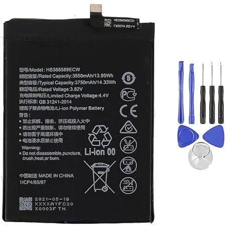 Batteria Compatibile Per Huawei View 10 Lite, Honor 8x Jsn-L21 Al00 Tl00 Hb386590ecw Incluso Il Kit Attrezzi Per Montaggio Batteria
