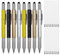 KEWAYO 8 pezzi penna multiutensile 6 in 1, con 10 blu / 10 nero ricariche sostituibili, Con stilo touchscreen superiore, cm pollici righello, livella, cacciavite, per gli uomini e donne