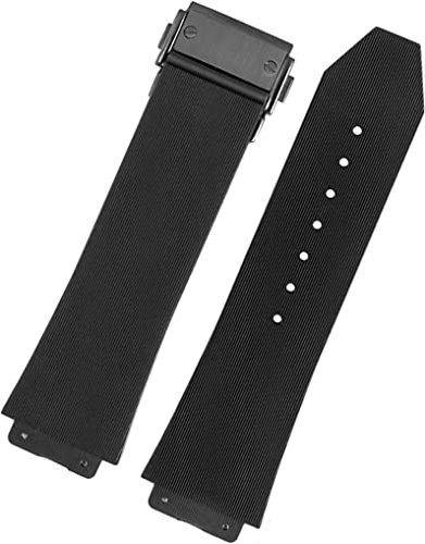 Kmuing Bracelet de montre pour Hublot Big Bang - En silicone - 25 x 19 mm - Étanche - Pour homme - Accessoire en caoutchouc - Striped-A