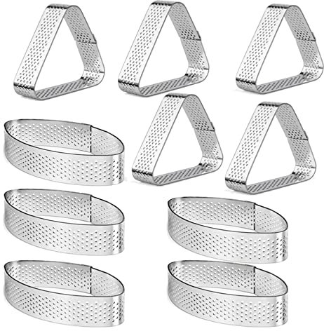 Qezodsx Forme de Bateau et Anneau à en Acier Inoxydable à Trois Coins Tour Moule à Gâteau Outils de Cuisson Anneau de Mousse à Gâteau Perforé