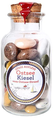 L.W.C. Michelsen - Strand-Kiesel (250g) | gefüllte Dragées mit Zuckerüberzug | Süßigkeit | für Nachkatzen | aufgelesen vom Ostsee-Strand