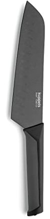 Kuppels BLACK Santokumesser 7'' | Schwarz | schnitthaltig & extra scharf | 17,5 cm Klinge | Klingenstahl rostfrei & poliert | Santoku Messer | Gemüsemesser | Küchenmesser scharf | Japanisches Messer
