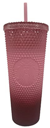 Starbucks Vaso con tachuelas de degradado rosa otoño invierno vacaciones 2022 (24 oz - Venti)