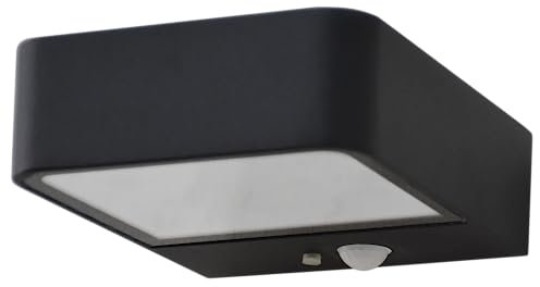 REV LUMUS 120 Aussenlampe mit Bewegungsmelder, Solarleuchte, Wandlampe, Außenleuchte, 200lm, 3000K, 2W, IP65, schwarz