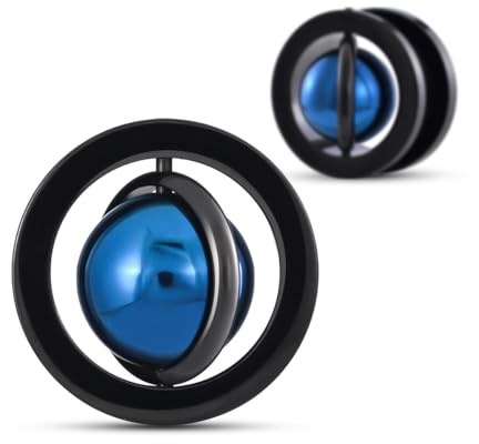 COOEAR Planet Ear Tunnels Flesh Plugs en acier inoxydable pour boucles d'oreilles, vis à l'arrière.