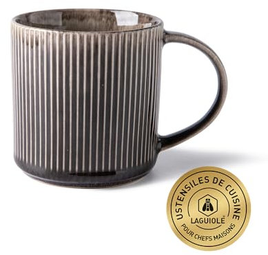 Laguiole - 2 Mugs aus reaktivem Steingut D8.8xH9cm CAPPUCCINO