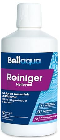 Bellaqua Nettoyant Piscine 1L – Spécial Liner et Parois – Élimine Graisses et Dépôts – Idéal Ligne d’Eau Piscine
