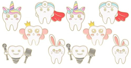Holibanna 10Stücke Teiliges Cartoon Zahn Brosche Lustige Metall Anstecknadel für Kleidung und Taschen Kreative Dekoration für Damen und Herren für Accessoires und Mode