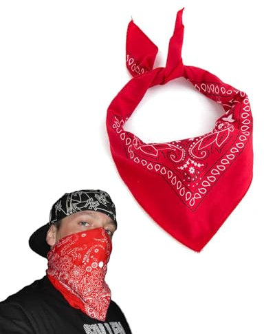 Bandana Baumwolle, Halstuch, Bandana, Bandana Rot, Bandana Herren, Bandana Tuch, Bandanas Herren, Halstuch Bandana, Für Erwachsene,Unisex Tuch Bindetuch, 1stück