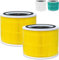 2 Pack Core 300 Core 300s Filter Compatible with LEVOIT Core 300 and Core 300S VortexAir Air Purifier, Part No. Core 300-RF and Core P350-RF, Set for Smoke, Wildfires, Dust, Odors,Pet Dandes..Yellow
