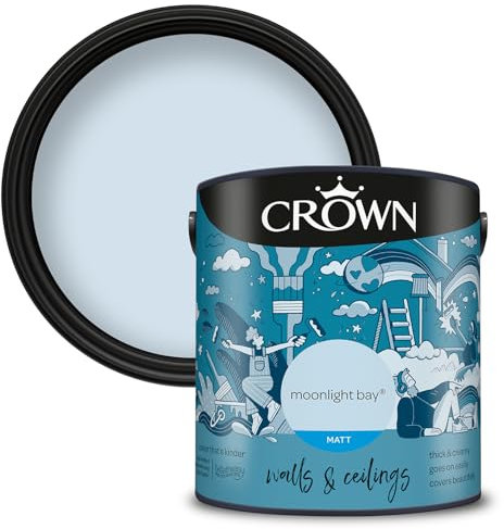 Crown Walls & Ceilings Matt Emulsion Paint, Size 2.5L, Moonlight Bay
