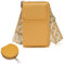 Valentoria Kleine Umhängetasche, Handytasche, Geldbörse, Leder, Karte, Clutch, Handtasche für Damen, A-gelb