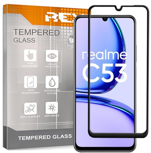 Protector de Pantalla Curvo para OPPO REALME C53 4G - REALME NARZO N53 4G - REALME Note 50 4G - REALME C51 4G, Negro, Cristal Vidrio Templado Premium, 3D / 4D / 5D, Anti Roturas