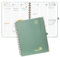POPRUN Kalender 2025 2026 Buchkalender Ringbuch mit Hardcover, ca. A4 (25,5 x 20,5 cm), 17-Monate-Terminplaner (Aug.2025-Dez.2026), Wochenplaner 2025 2026 mit Plastiklineal - Mitternachtsgrün