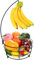 DIYZON Cesta de Frutas para Encimera con Colgador de Plátano, Moderno Cuenco de Almacenamiento de Frutas y Verduras, Adecuado para Encimera de Cocina