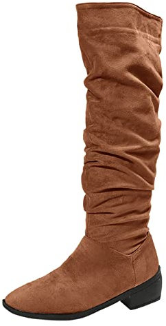 EJIMUQO Regalo Natale Donna Stivaletti Tacco 5 Cm Stivali Marroni Stivali Alti Donna Vera Pelle Stivali Donna Biker Neri Vera Pelle Stivaletti Donna Neri Tacco Largo