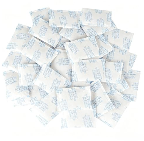 10g x 32Stks Anti-schimmel Trockenmittelbeutel aus Silicagel | Silica Gel, Feuchtigkeits Absorber Beutel in Lebensmittelqualität, mit 10 Kordelzugbeutel für Lebensmitteln Kleidung