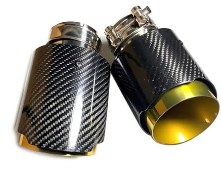 Auto Auspuff Endrohr Für VW Für CC Für Passat Für B7 Glänzende Carbonfaser-Auspuffanlage Schalldämpferrohr 1 Stück Auspuffblende(57MM IN 89MM)