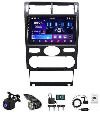 ZCBZBy Radio estéreo para coche Android 13 para F-ord Mondeo 2000-2007 con Bluetooth, pantalla táctil de 9 pulgadas, navegación GPS Carplay, WiFi, cámara de marcha atrás, controles en el volante(W2 2+