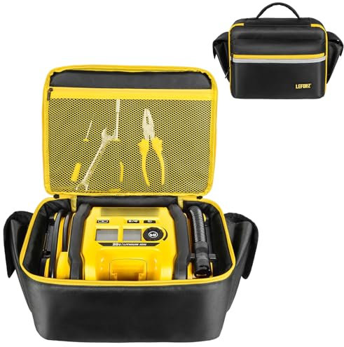Air Compressor Bag Compatible with DEWALT DCC020IB 20V Max Tire Inflator/DCC18N-18V,Portable Cordless Tools Storage Carrying Case with Pocket for Battery Pack and Charging Kit(Bag Only)