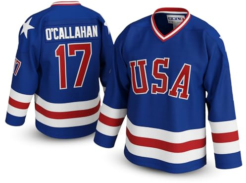 UNLC Jack O'Callahan #17 Miracle 1980 USA Olympic Hockey Jersey - Genähte Buchstaben, Erwachsenengrößen S-5XL