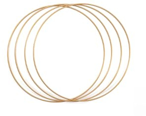 Vaessen Creative Metallringe 20 cm x 3 mm Kreis zum Basteln - 4 Stück Drahtkreis Antique Gold und Deko Kranz aus Metall für TrockenblumenKranz, Makramee, Traumfänger, Mobile Basteln und Wanddeko