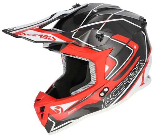 Acerbis Linear Crosshelm ECE 22/06, Grau/Rot, Größe S (55-56 cm)