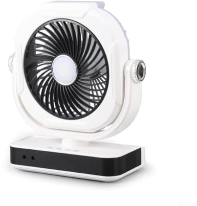 Rechargeable Car Mounted Fan with Solar and USB Power, 4000mAh Battery Capacity for Extended Use, Five Wind Modes, Whisper Quiet Operation for Office or Outdoor Camping