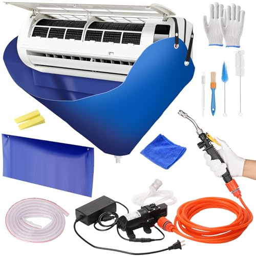 SOUTH SILK Large Ac Cleaning Bag with Wall Protection Cloth, 13Pcs Minisplit Cleaning Kit, Split Ac Cleaning Kit with Strong Washing Tool for Fast and Efficient Cleaning
