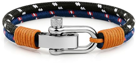 Uniqal | Segeltau Armband Herren & Damen | Maritimes Armband mit Edelstahlschäkel | Robust & Wasserfest, Geschenk für Sie & Ihn | Nautisch bracelet