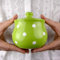 City to Cottage | Sucrier Pot de sucre | vert pomme à pois blancs en céramique avec couvercle fait et peint à la main
