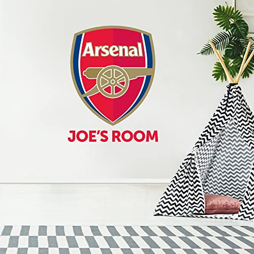 Beautiful Game Arsenal Football Club Official Personalised Name & Crest Wall Sticker (90cm)