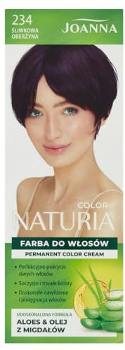 Joanna Naturia Color Haarfarbe für Frauen - Sorgt für Lang Anhaltende Farbe - Enthält Aloe vera und Mandelöl - Attraktive und Tiefe Haarfarbe - Farbe Pflaume aubergine