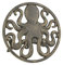 Zeckos Dekorativer Gartenschlauchhalter, zum Aufhängen, aus Gusseisen, Oktopus, bronzefarben