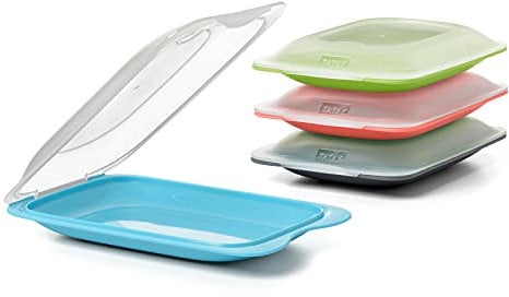 TATAY Porta Embutidos Fresh | 1 Unidad Mini | Tupper Embutido Nevera | Tapa Extraíble, Apilable | Apto Congelador, Microondas y Lavavajillas | Libre de BPA, 12 x 3,1 x 18 cm, Color Aleatorio