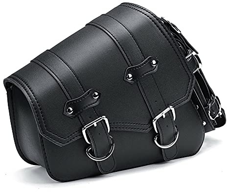 Asudaro Universal Motorrad Seitentasche, Motorrad Reise Satteltasche Heizöl Flaschenhalter Wasserdicht PU Leder Seitenwerkzeugtasche Links/Rechts Seitentaschen Motorrad Werkzeugtasche,Links